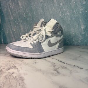 Nike Air Jordan 1 High Tops - White and Light Gray